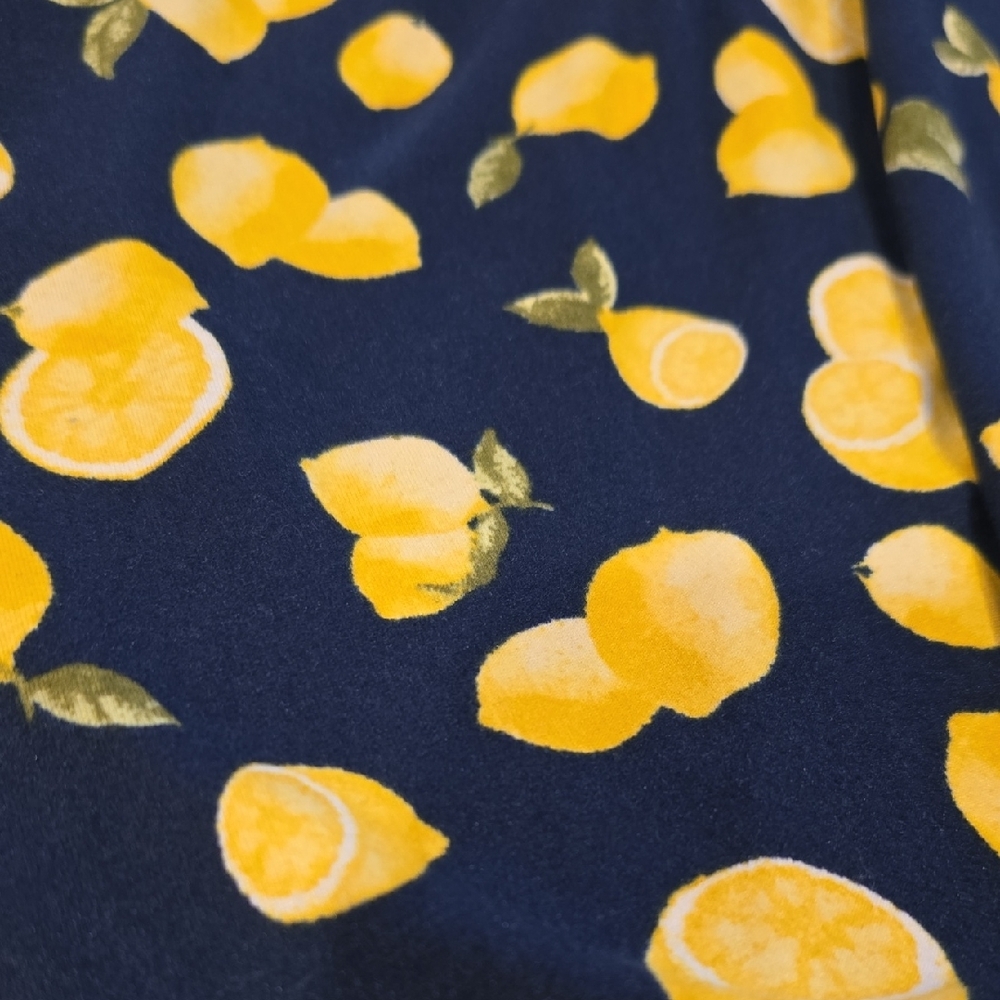 Nine Britton Navy Dress with Yellow Lemon Print - Picture 2 of 10